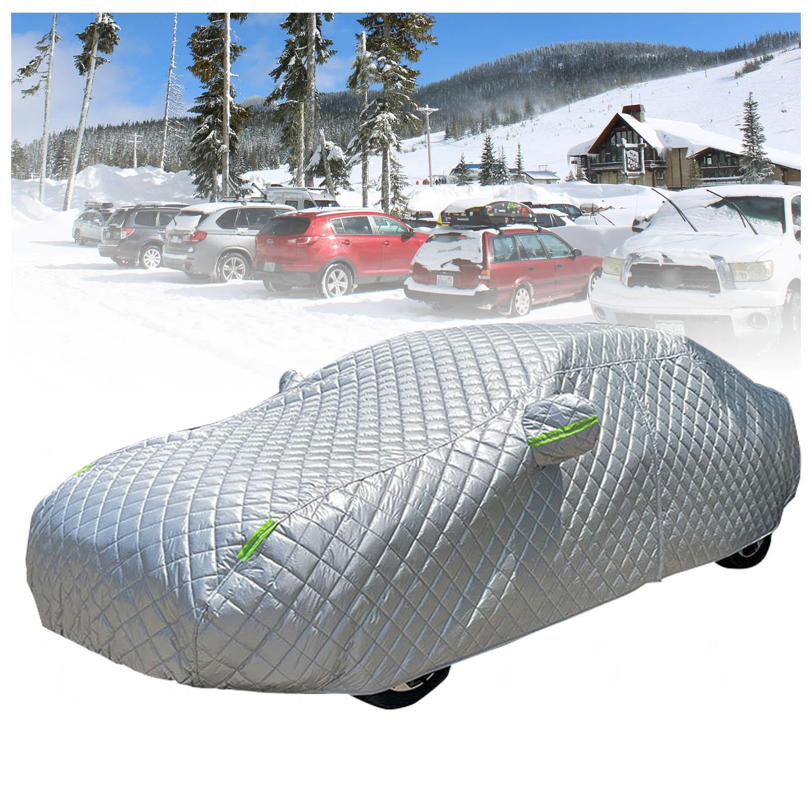 Auto Abdeckung Winter Verdicken Faltbar, Auto Plane Abdeckung mit Türreißverschluss, Reflexionsdesign schützt vor Frost, Schnee und Sonne,3L Fit Sedan 181 * 71 * 59in(460 * 180 von LRF-yxkj