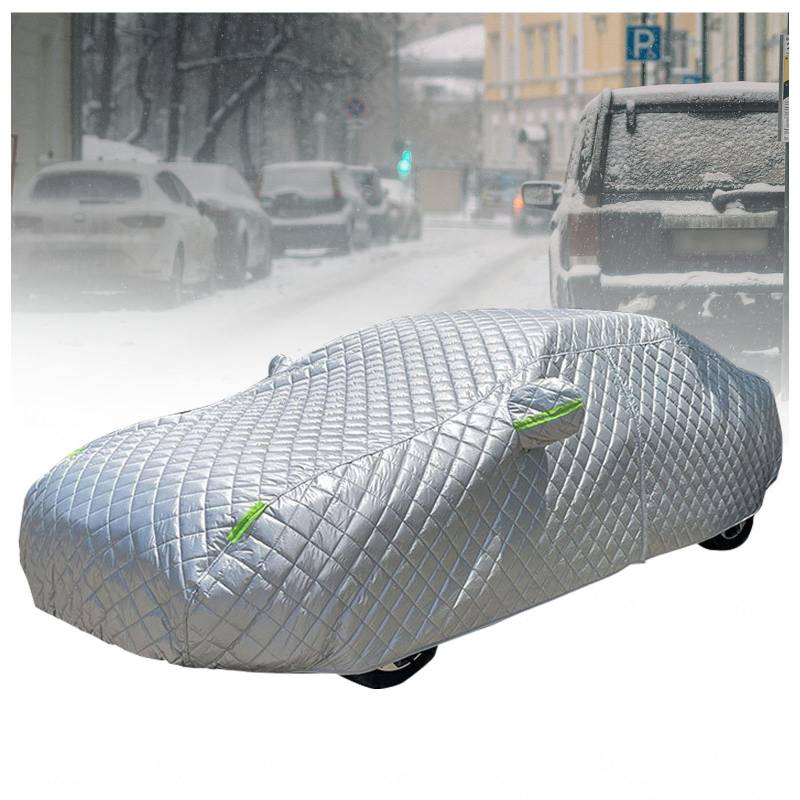 Auto Abdeckung Winter Verdicken Faltbar, Autoabdeckplane mit Reißverschluss und Reflektierende für Sonne Schnee Regen Staubschutz,2M Fit Sedan 157 * 69 * 61in(400 * 175 von LRF-yxkj