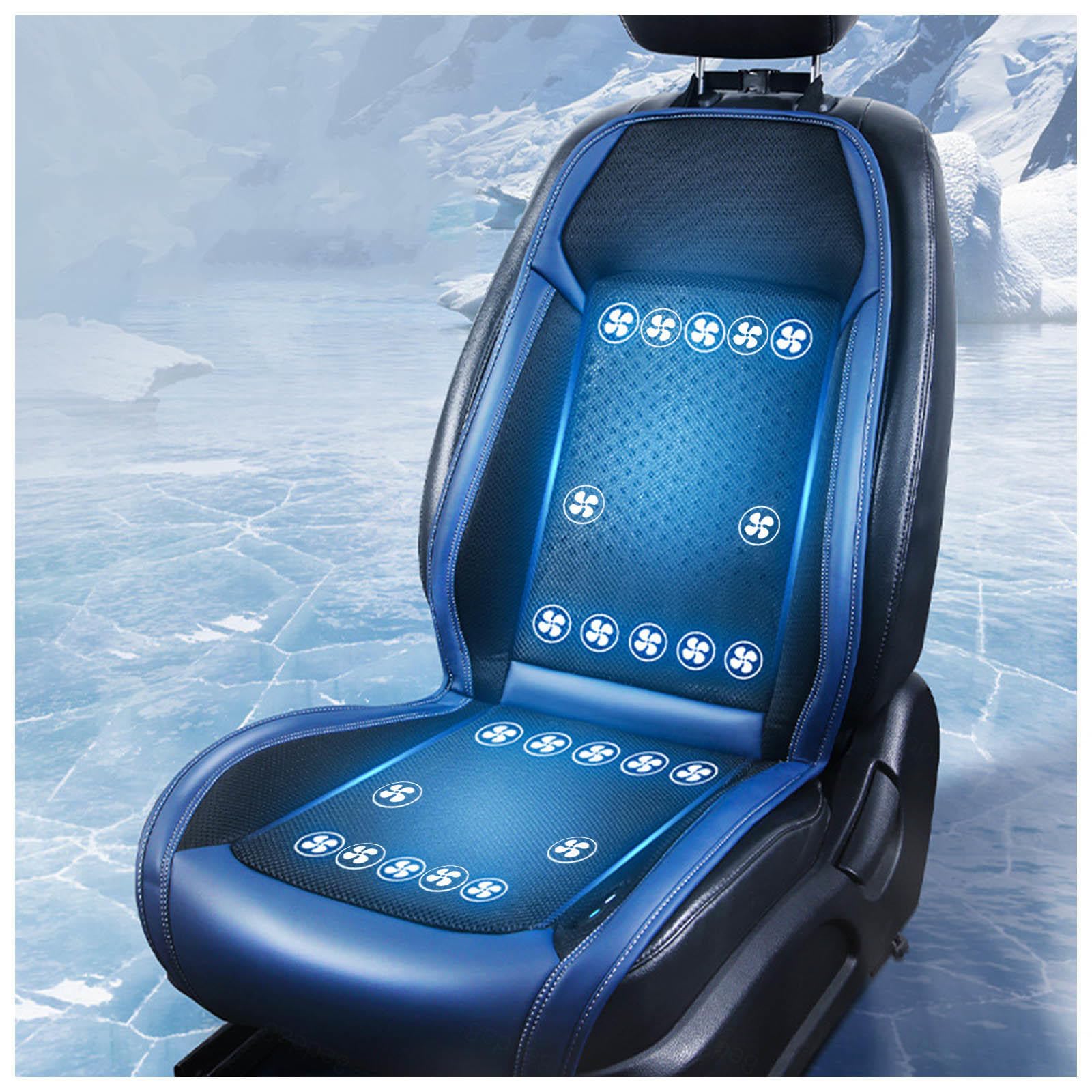 LRF-yxkj Cooling Car Seat, mit 24 Ventilatoren 3 einstellbare Windgeschwindigkeiten Sitzauflage Kühlung Sitzbezüge Auto für Auto LKW SUV RV,Blue-24V von LRF-yxkj