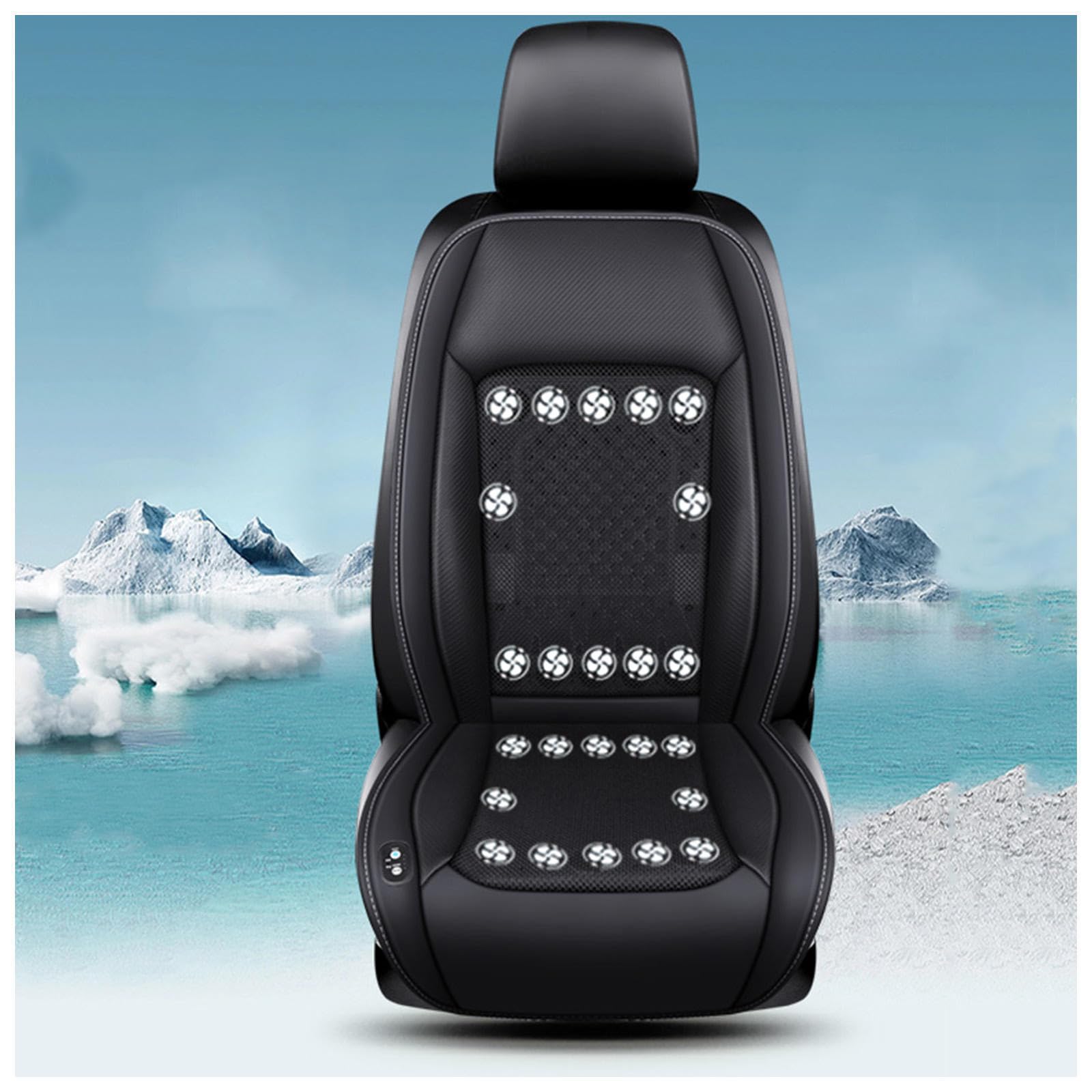 LRF-yxkj Cooling Car Seat Cover, mit 24 Fans, 12v/24v, 3 Kühlstufen Auto Sitzauflagen Sitzauflage Kühlung für Auto LKW Van,Black-24V von LRF-yxkj