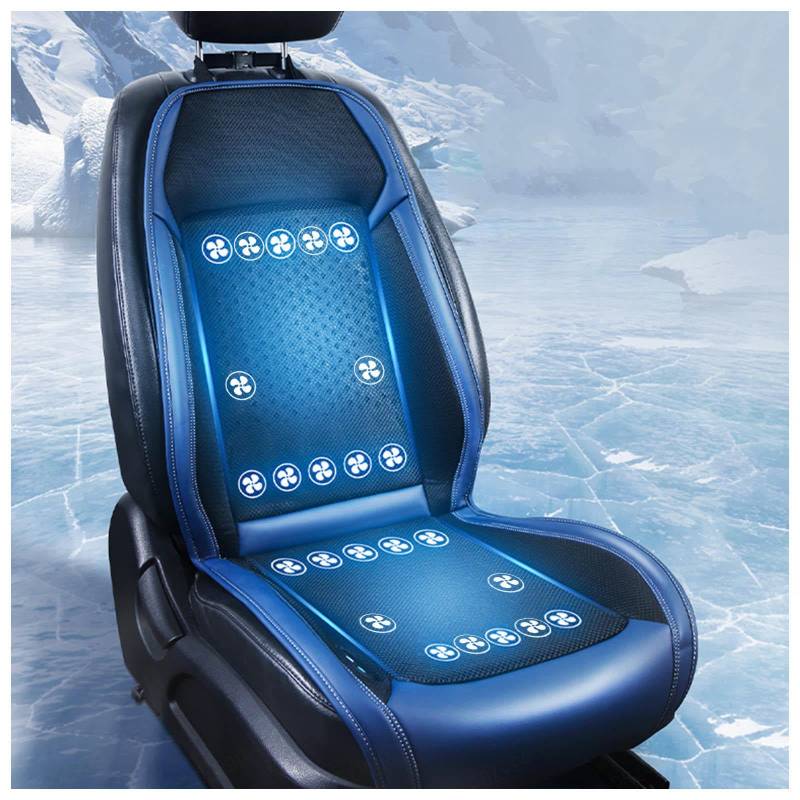 LRF-yxkj Cooling Car Seat Cover, mit 24 Fans, 12v/24v, 3 Kühlstufen Sitzauflage Auto Gegen Schwitzen Autositz Kühlung für Auto LKW SUV RV,Blue-12V von LRF-yxkj