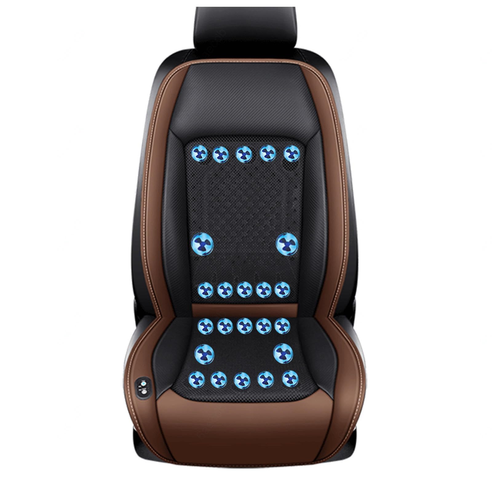 LRF-yxkj Kühlende Sitzauflage Auto, mit 24 Ventilatoren 3 einstellbare Windgeschwindigkeiten Kühlende Sitzauflage Cooling Car Seat Cover für Auto LKW SUV RV,Brown-24V von LRF-yxkj