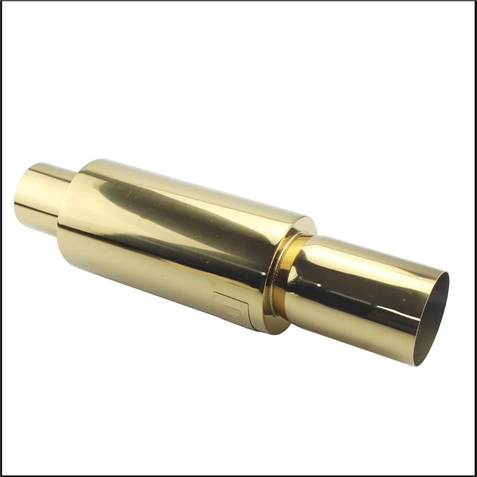 Auto Endrohre Auto-Auspuffrohr-Schalldämpfer-Heck-Universal-Edelstahl-Auspuff-Rennschalldämpfer 2 "2,5" Bis 3" Auto Zubehör(Golden 51MM) von LRMDAKO