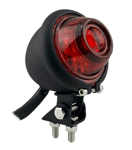 Stop Rücklicht Motorrad Rücklicht L- Bremse Hinten Kotflügel Lampe Für Cruiser für Bobber Chooper Schwarz Gehäuse Kunststoff Rote Linse Bremslichter von LRPXHATQ