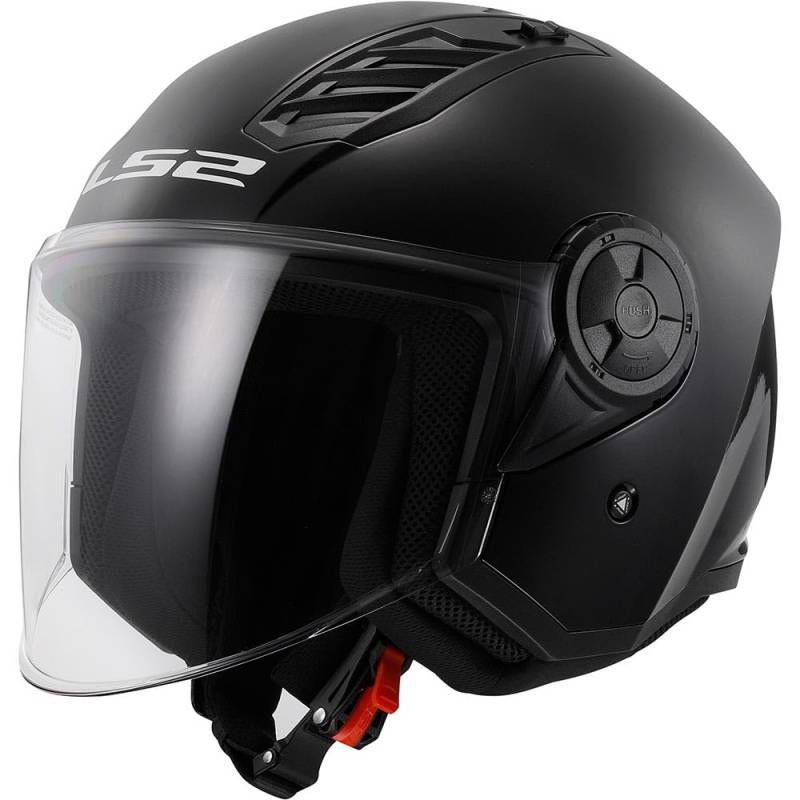 LS2, Jet-Motorradhelm AIRFLOW SOLID Gloss Black, M von LS2