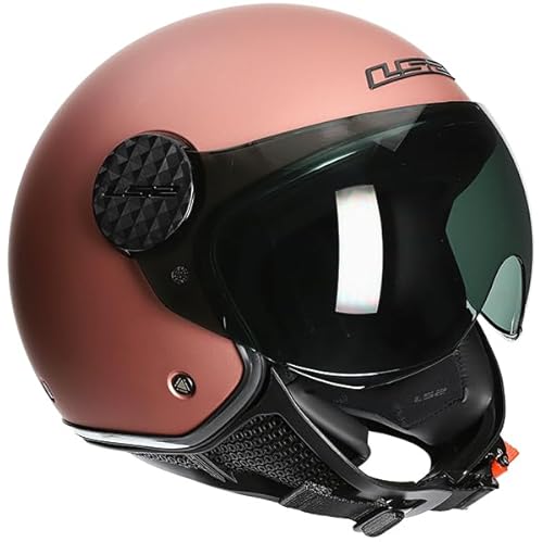 Jethelme LS2 Sphere Lux Roségold Größe S | Helder Vizier | Jethelme | Ratsche | Kunststoff | geeignet für Mofa, Moped, Motorrad, Roller von LS2