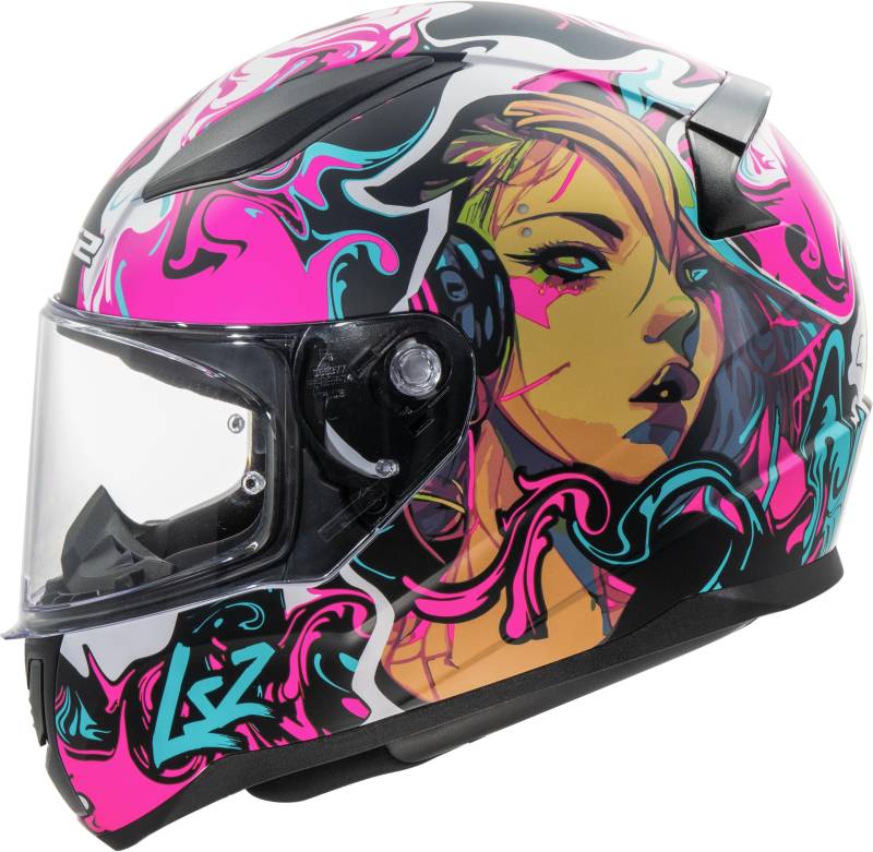 LS2, Integraler Motorradhelm RAPID II CYBERG Matt Purple Cyan, 3XL von LS2