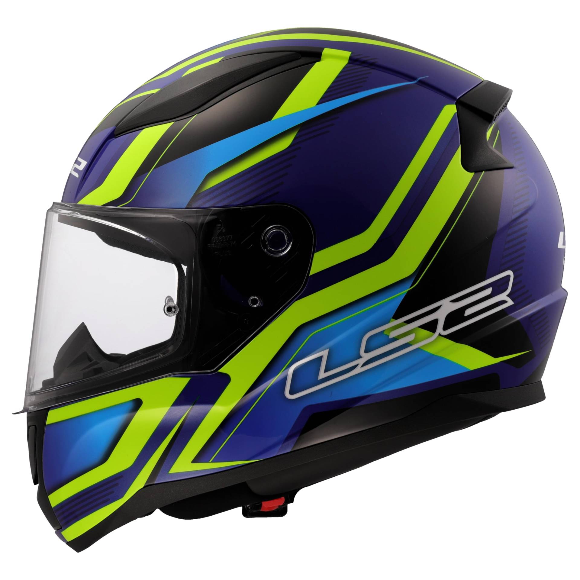 LS2, Integraler Motorradhelm RAPID II FLITZ Gloss H-V Yellow Blue, 3XL von LS2