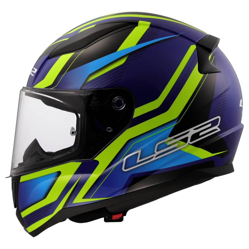 LS2, Integraler Motorradhelm RAPID II FLITZ Gloss H-V Yellow Blue, M von LS2