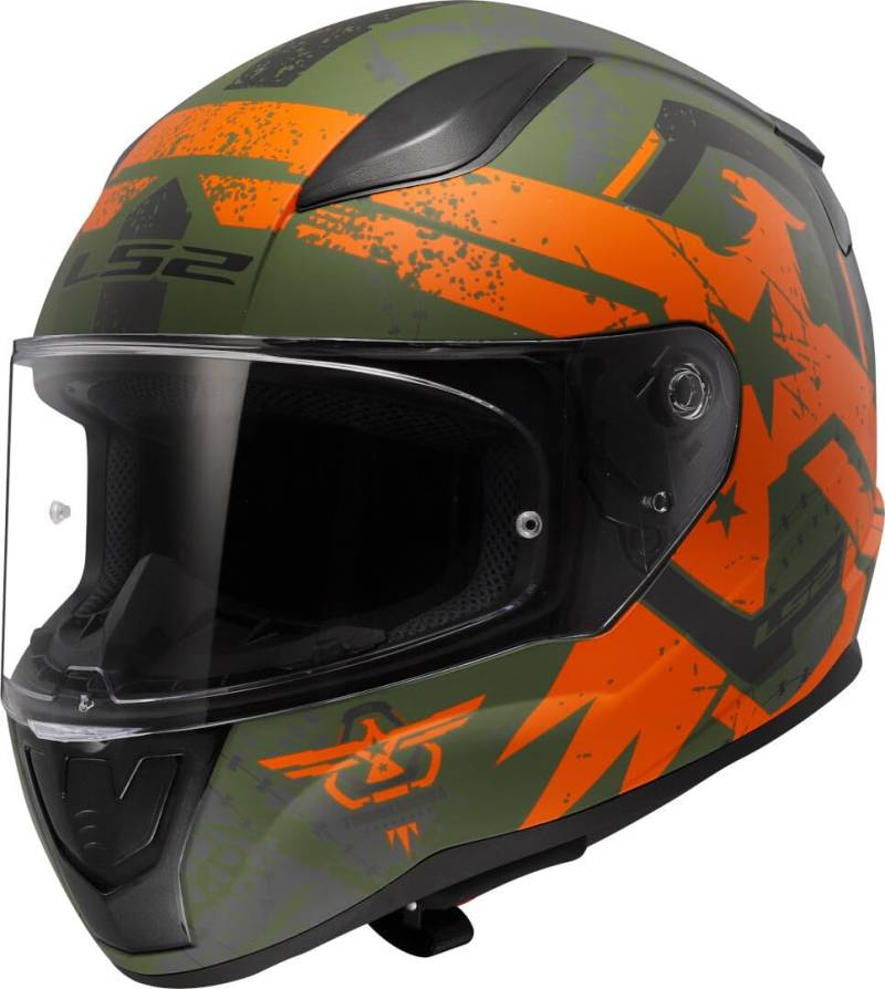 LS2, Integraler Motorradhelm RAPID II THUNDERBIRDS Matt Orange, L von LS2