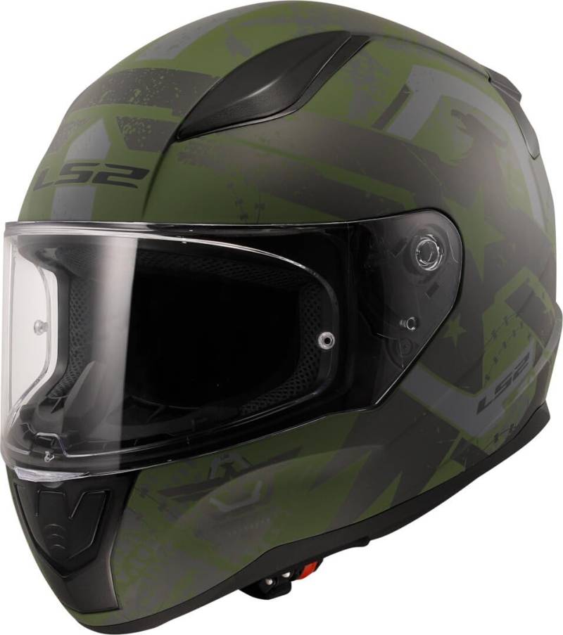 LS2, Integraler Motorradhelm RAPID II THUNDERBIRDS Military Green, M von LS2