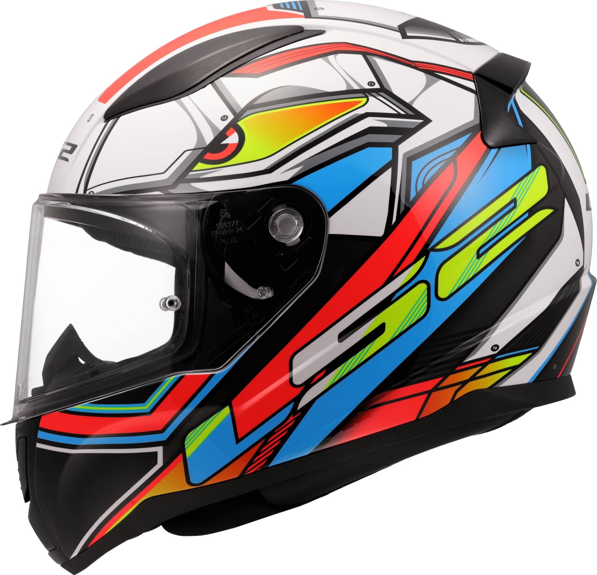 LS2, Integraler Motorradhelm RAPID II XDRON Gloss White Neon Orange, 3XL von LS2