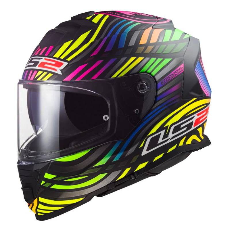 LS2, Integraler Motorradhelm STORM II POWER Matt Black Rainbow, XS von LS2