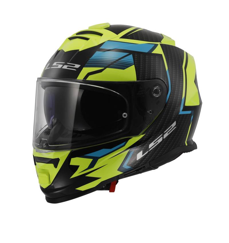 LS2, Integraler Motorradhelm STORM II TRACKER Gloss Black H-V Yellow, XS von LS2