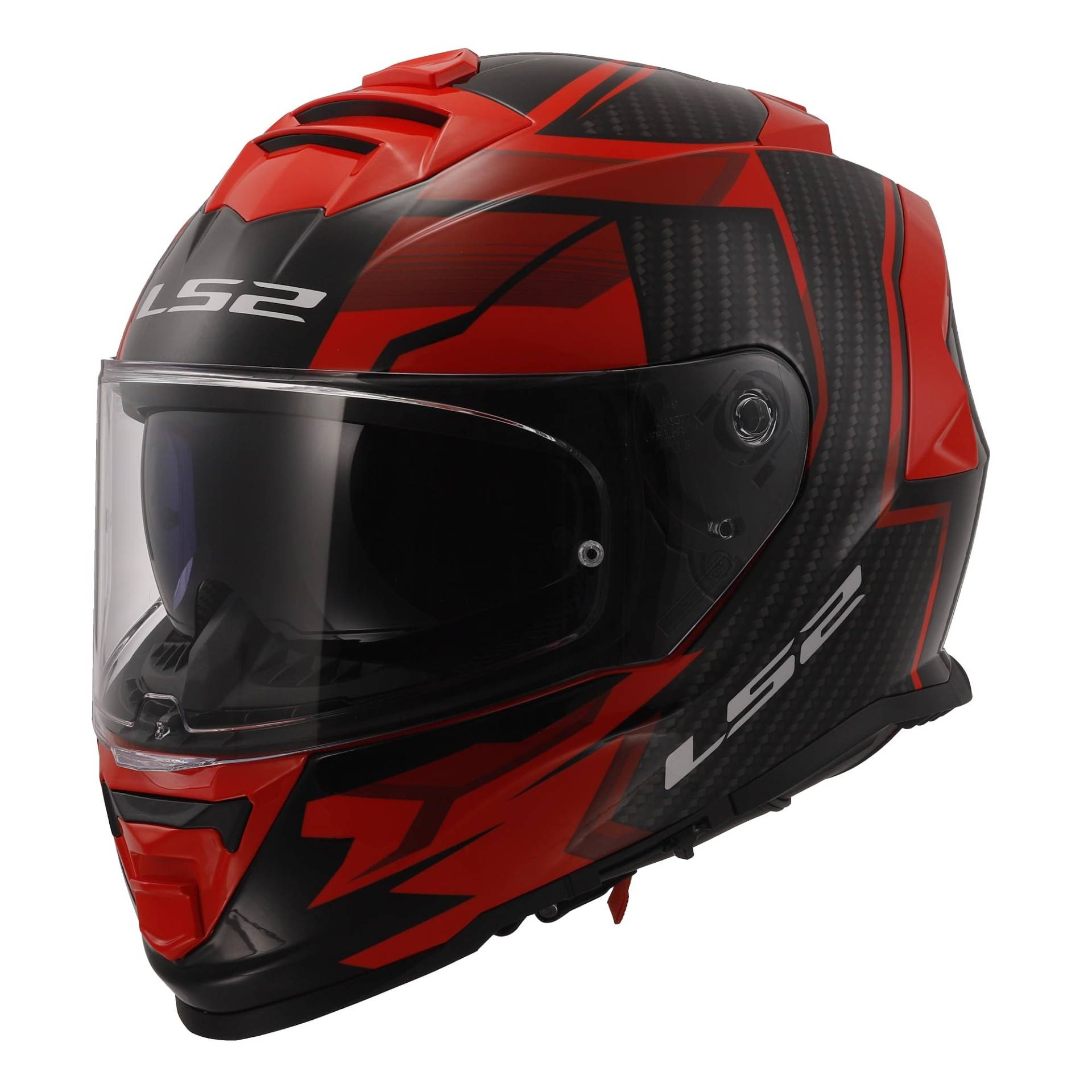 LS2, Integraler Motorradhelm STORM II TRACKER Gloss Black Red, L von LS2