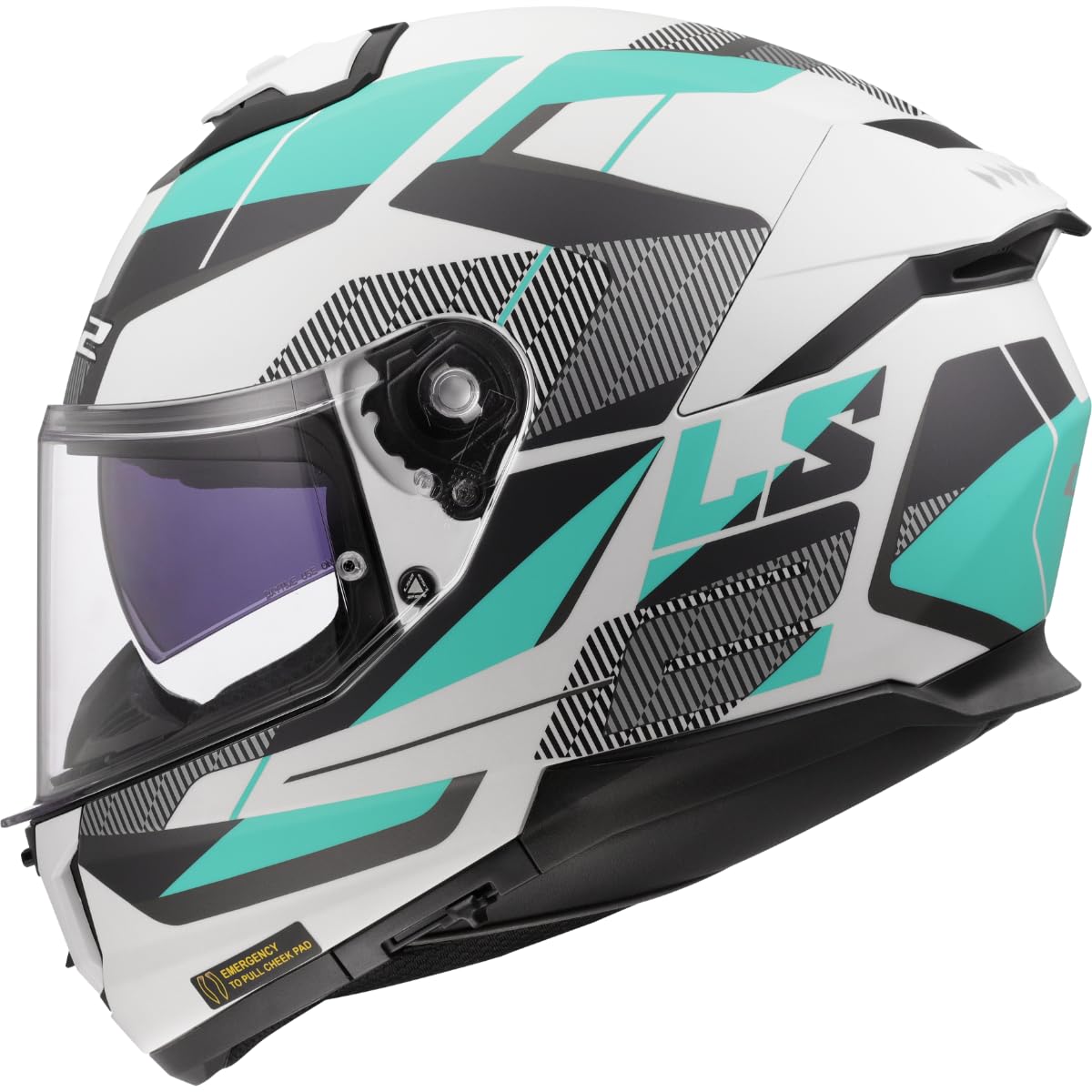 LS2, Integraler Motorradhelm STREAM II ROAD Matt Cyan Light Grey, L von LS2