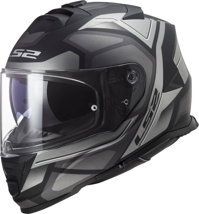 LS2, Integraler Motorradhelm Storm Faster Matt Titanium, S von LS2