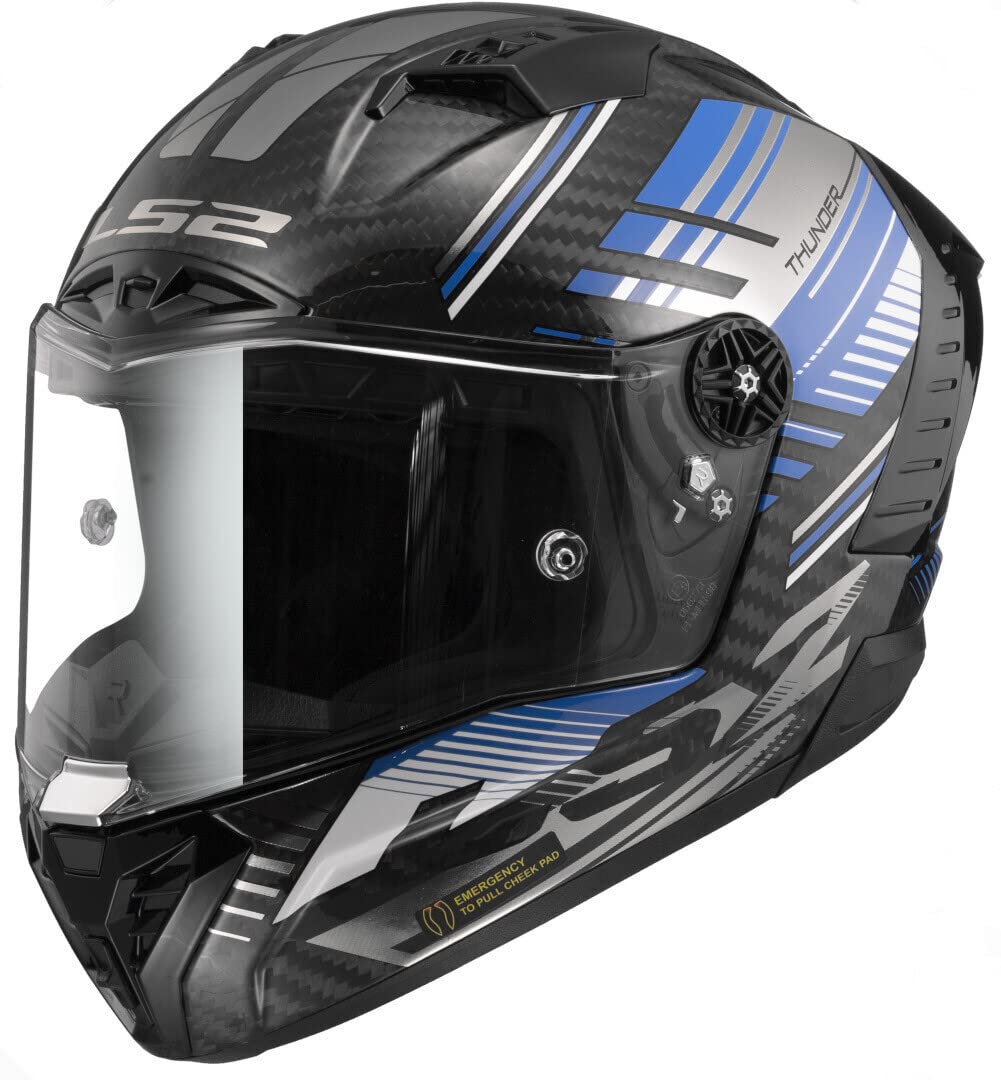 LS2, Integraler Motorradhelm THUNDER CARBON VOLT Black Blue, S von LS2