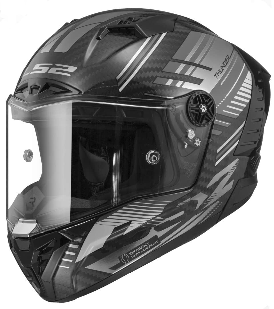 LS2, Integraler Motorradhelm THUNDER CARBON VOLT Black Grey, M von LS2