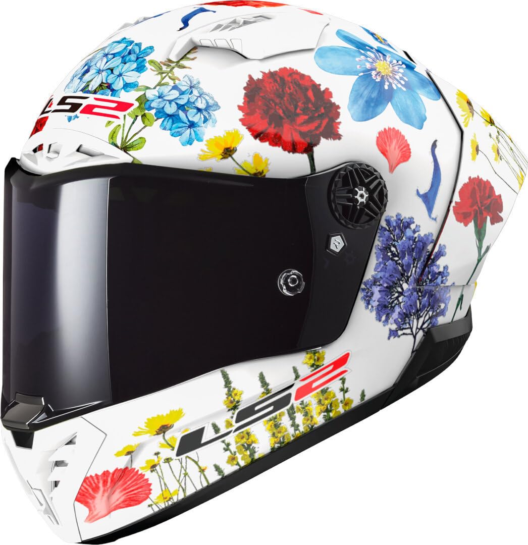 LS2, Integraler Motorradhelm THUNDER GP AERO FLOWERS White, XS von LS2