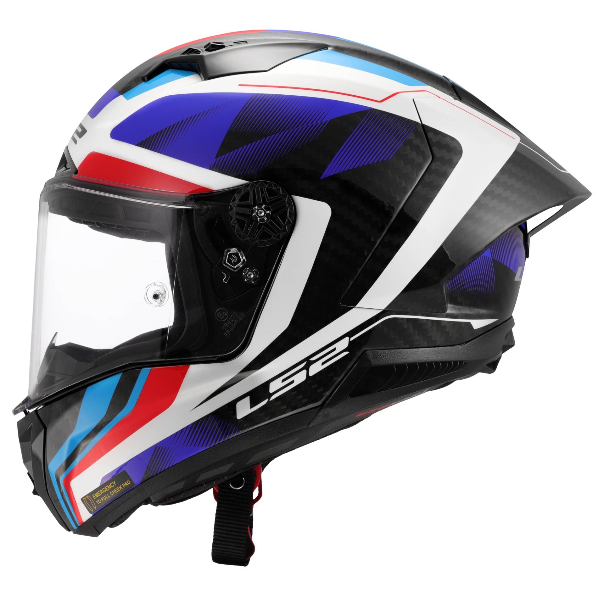 LS2, Integraler Motorradhelm THUNDER GP AERO RAUTE Gloss Blue Red, L von LS2