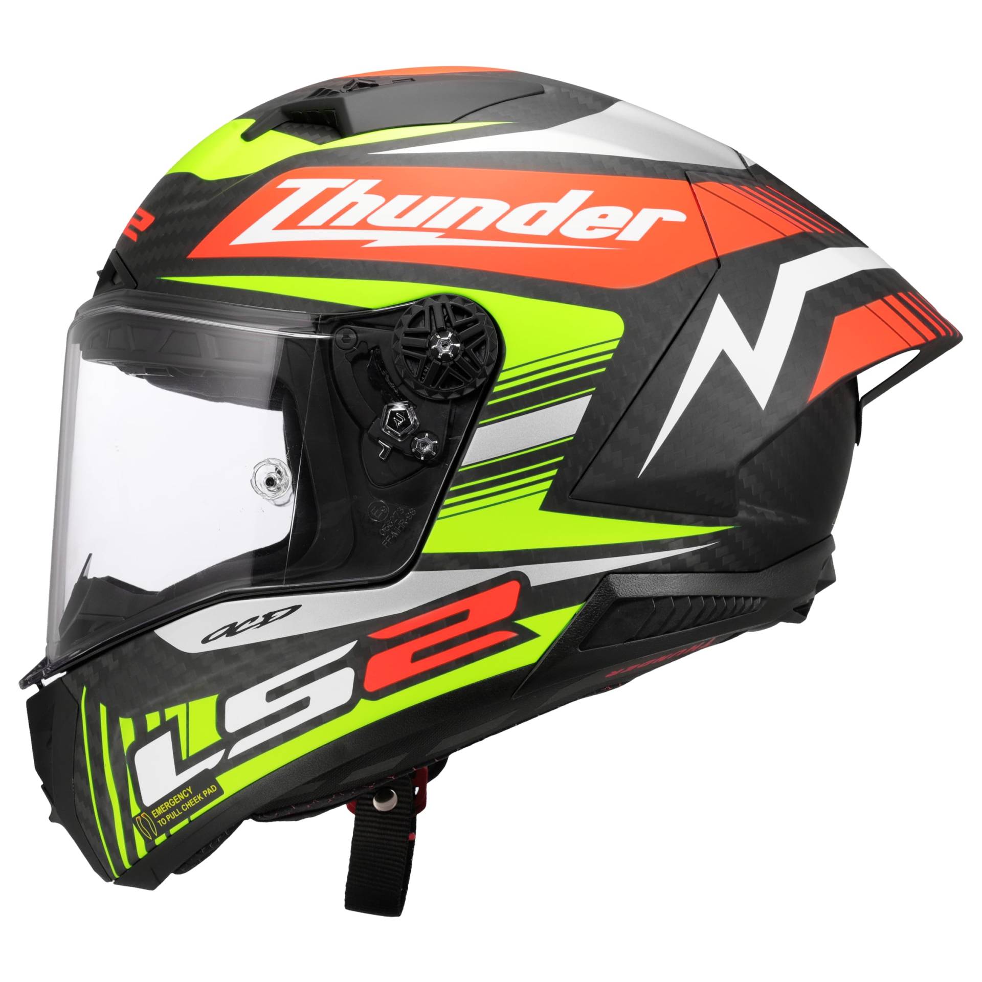 LS2, Integraler Motorradhelm THUNDER GP AERO Replica BLACK, XS von LS2