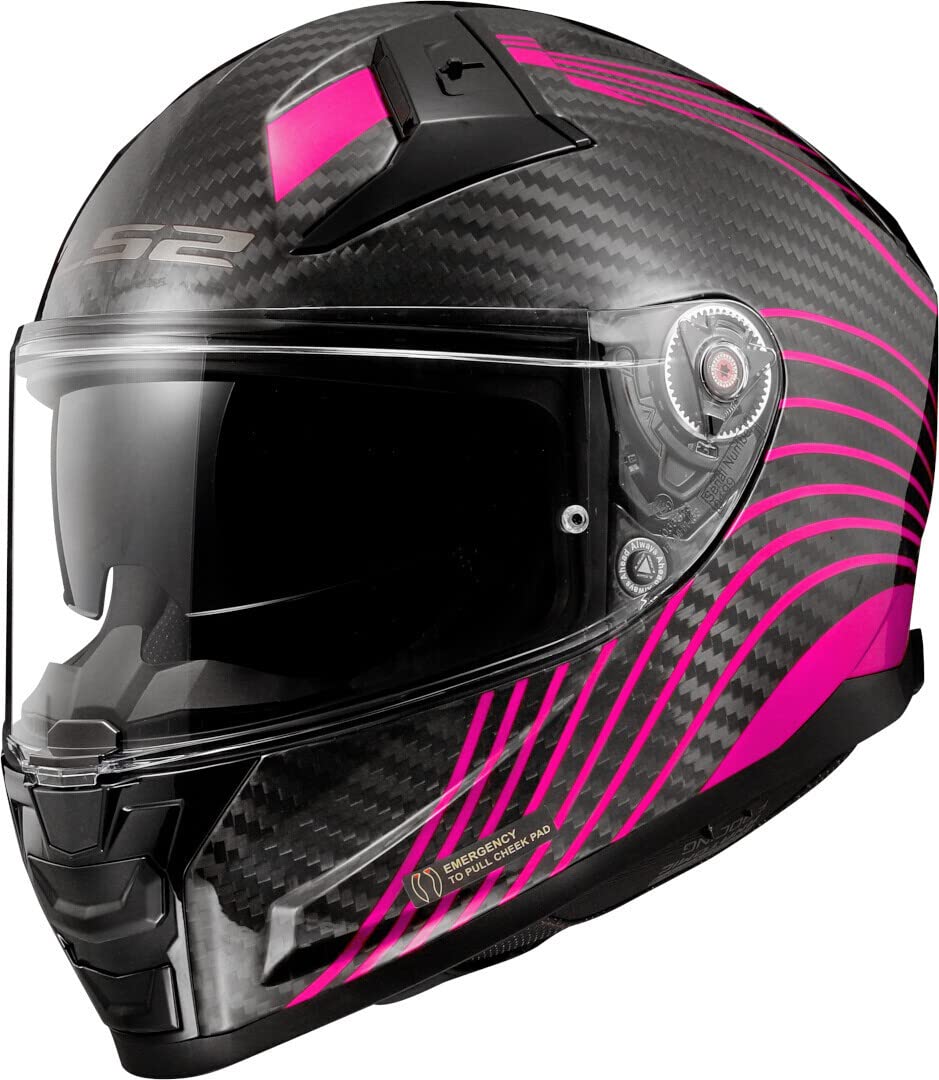 LS2, Integraler Motorradhelm VECTOR II CARBON FLUX Gloss Purple, M von LS2