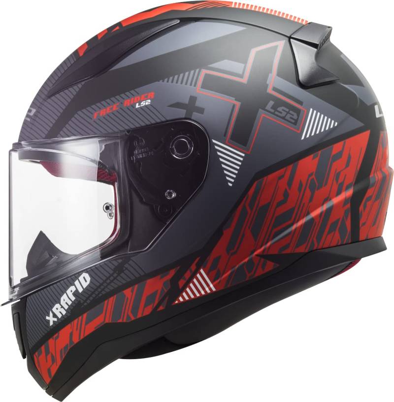 LS2, Integralhelm motorrad Rapid Xstreet blackmat red, XL von LS2