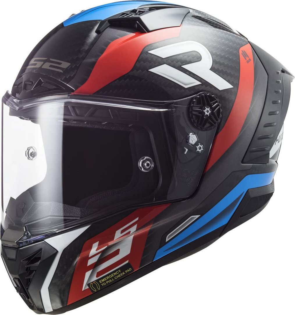 LS2, Integralhelm motorrad Thunder Carbon Supra FF805 red blue, L von LS2