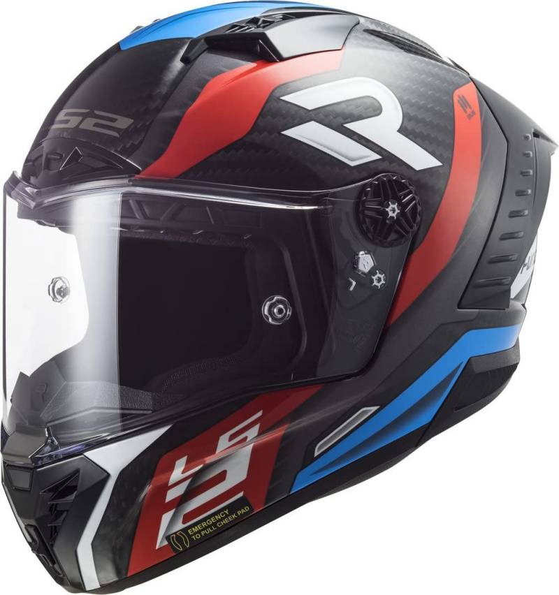 LS2, Integralhelm motorrad Thunder Carbon Supra FF805 red blue, M von LS2