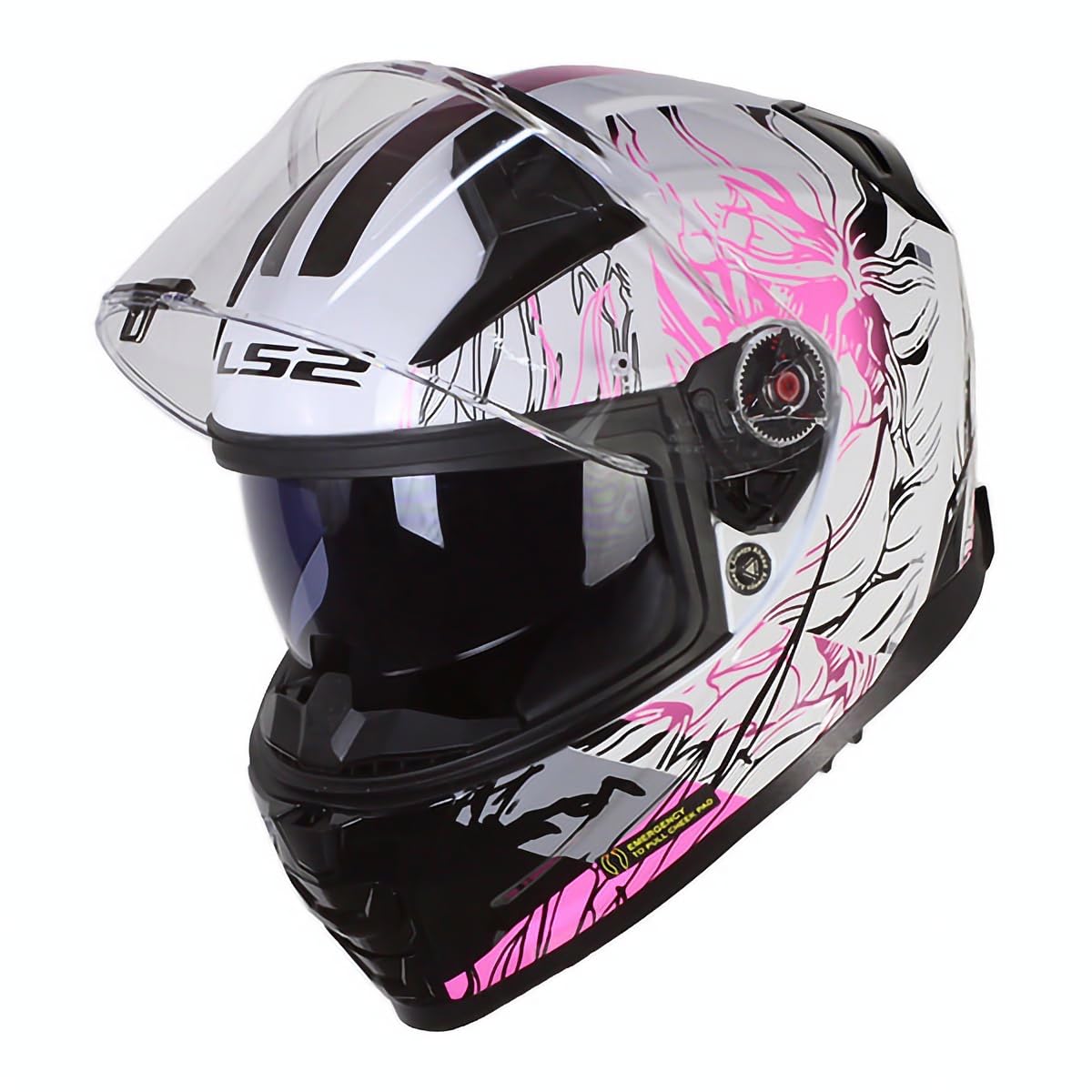 LS2, Integralhelme motorrad VECTOR II DARFLO gloss white pink, L von LS2