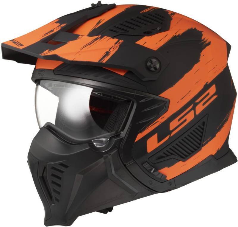 LS2, Jet/Modularhelme DRIFTER MUD Matt Black Orange, L von LS2