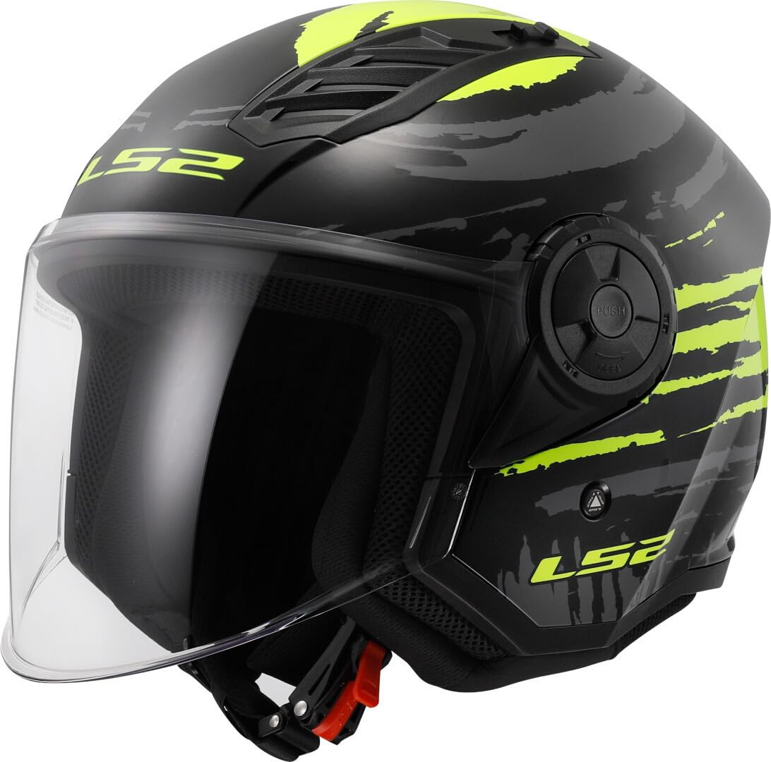 LS2, Jet-Motorradhelm AIRFLOW II Brush black yellow, XXXL von LS2