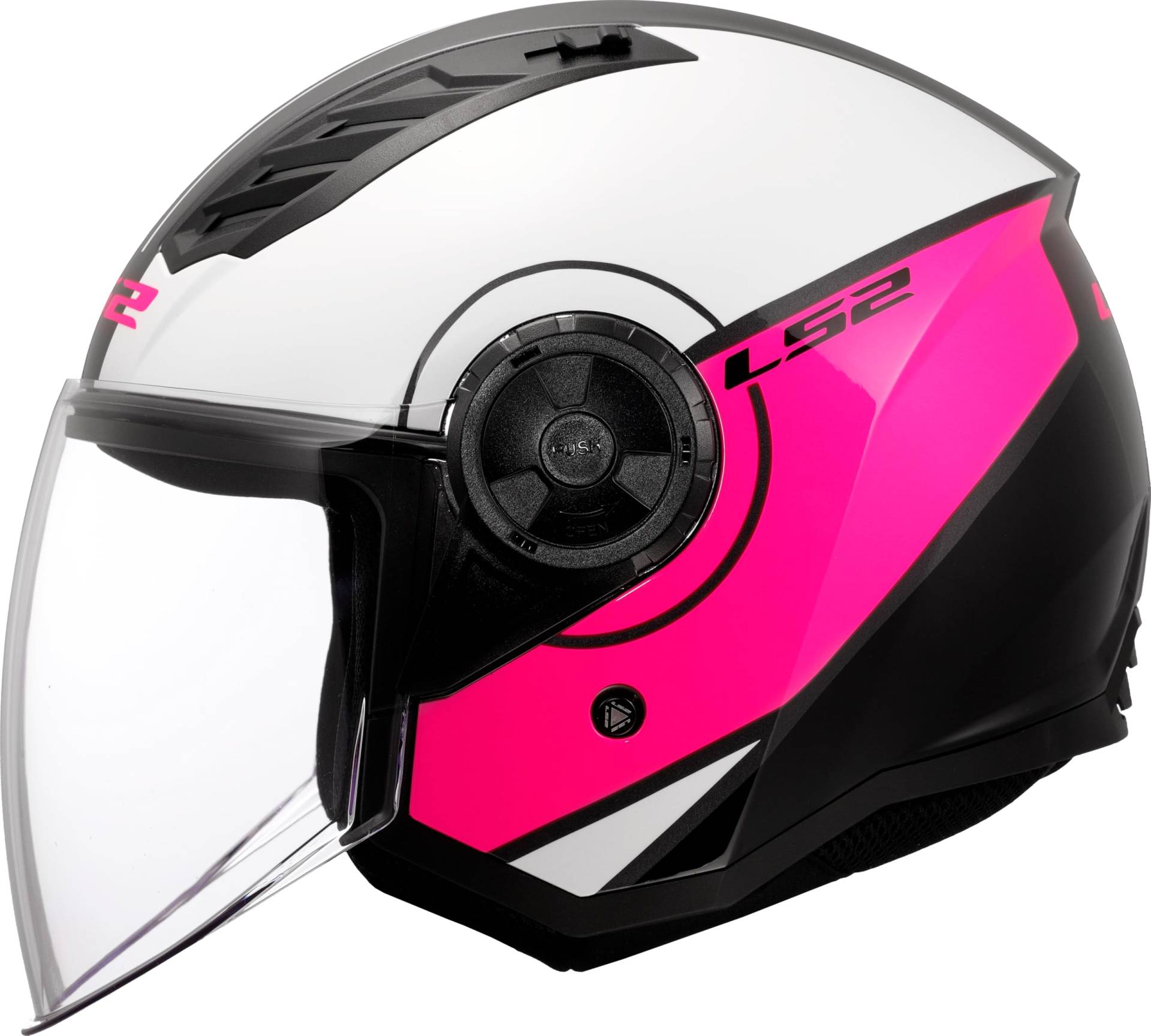 LS2, Jet-Motorradhelm AIRFLOW II COVER Gloss White Pink, 3XL von LS2