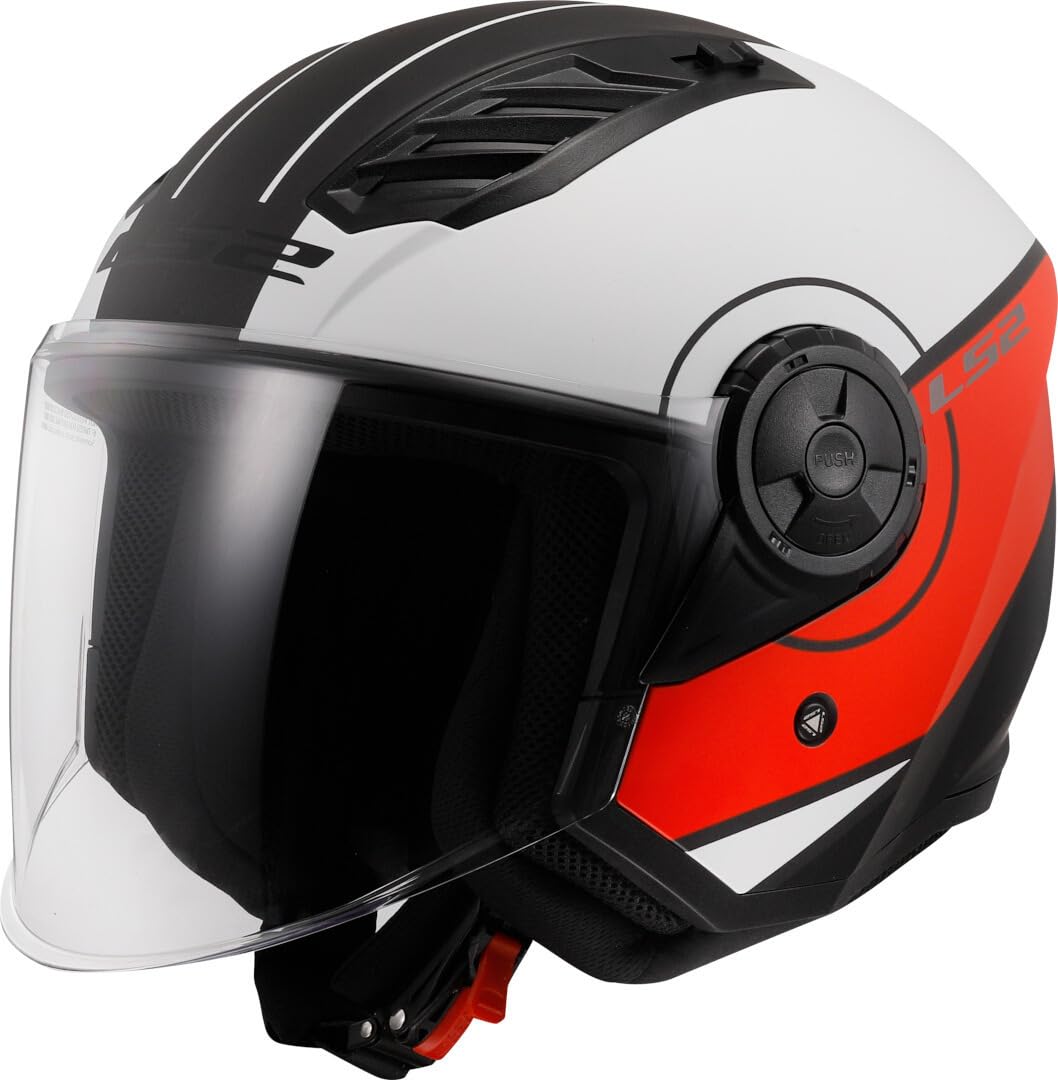 LS2, Jet-Motorradhelm AIRFLOW II Cover matt white red, XXL von LS2