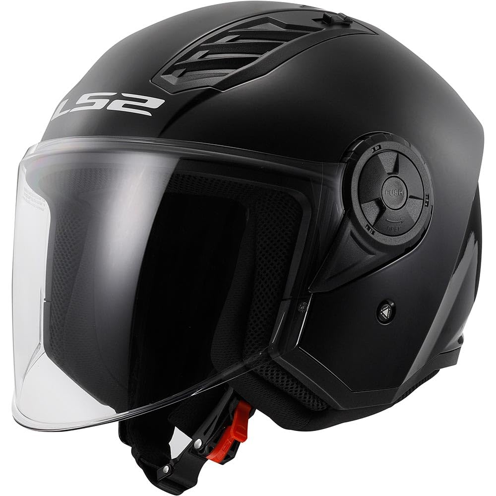 LS2, Jet-Motorradhelm AIRFLOW SOLID Gloss Black, L von LS2