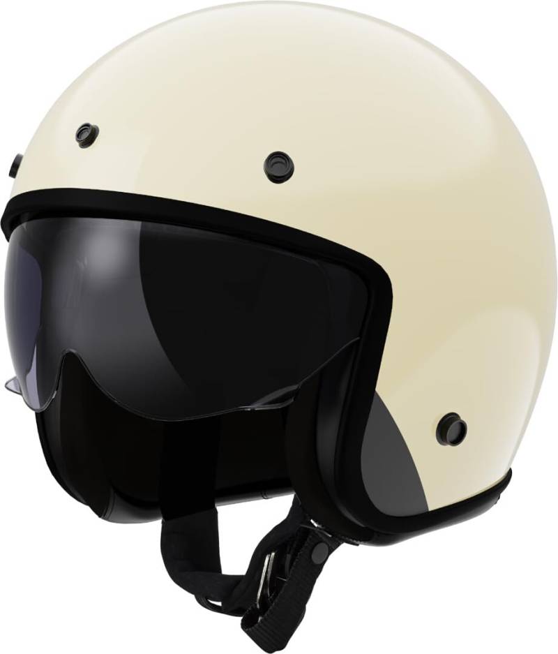 LS2, Jet-Motorradhelm BOB II SOLID Cream, XL von LS2