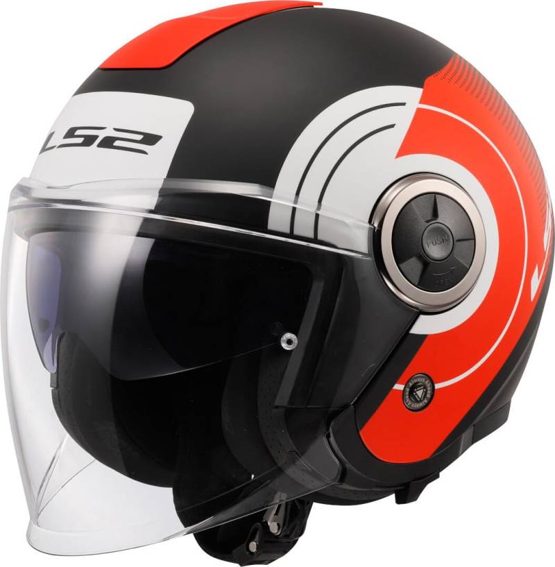 LS2, Jet-Motorradhelm CLASSY DISKO Black Red White, L von LS2