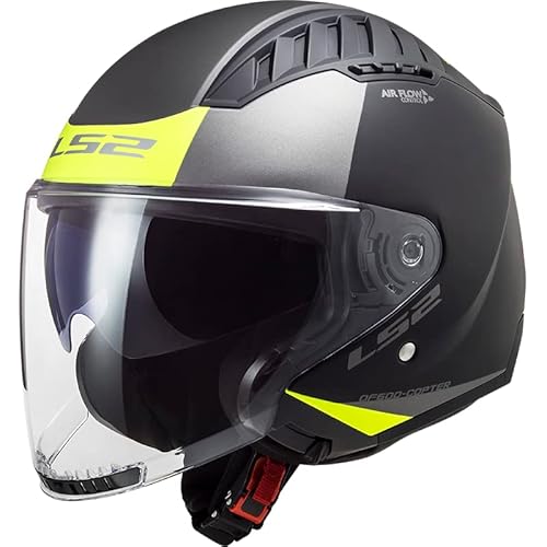 LS2, Jet-Motorradhelm COPTER II URBANE Matt Black H-V Yellow, L von LS2