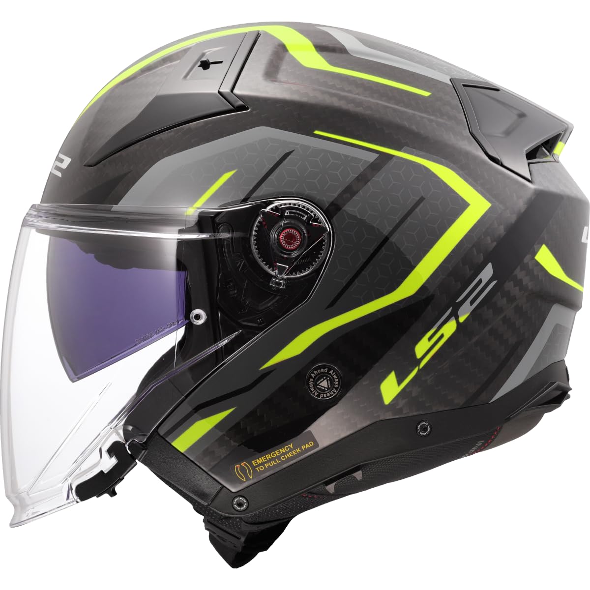 LS2, Jet-Motorradhelm INFINITY II CARBON URUS H-V Yellow, L von LS2