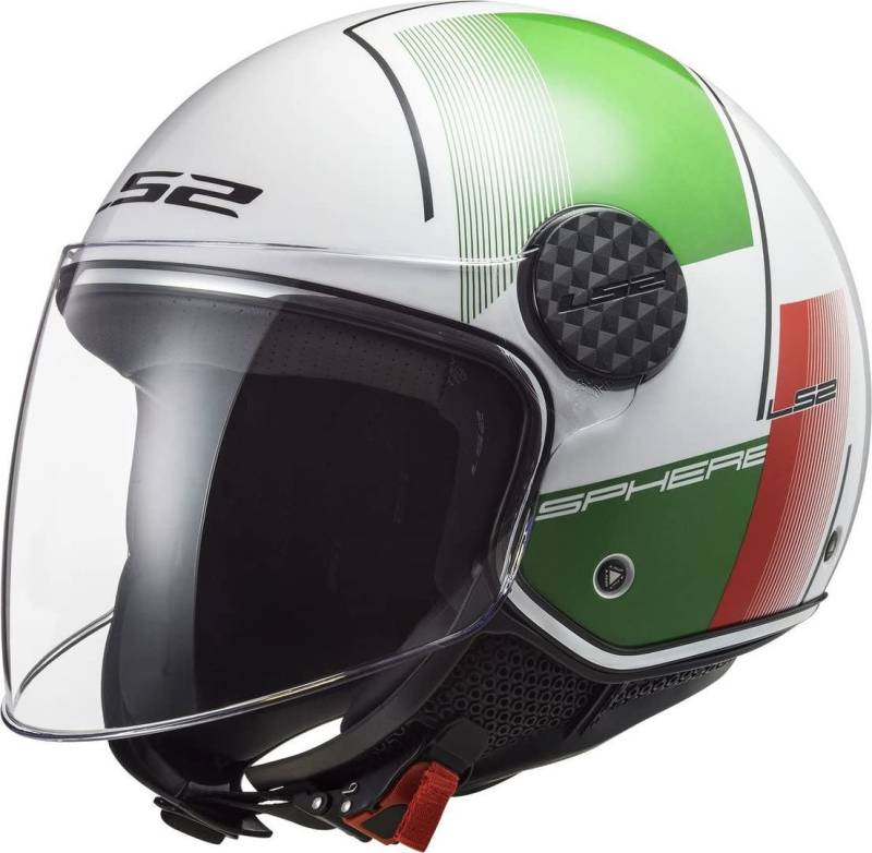 LS2, Jet-Motorradhelm SPHERE LUX FIRM Gloss White Green Red, M von LS2