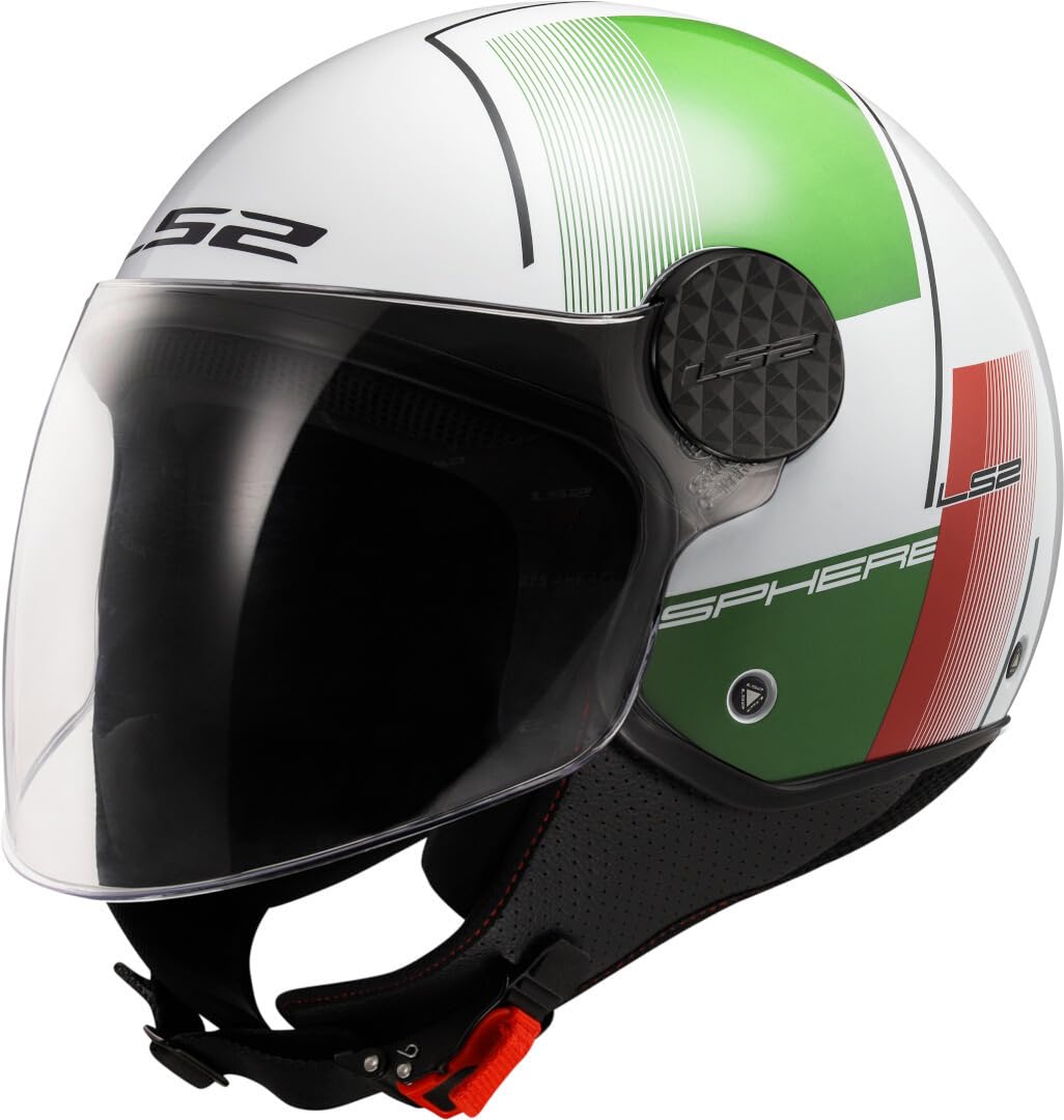 LS2, Jet-Motorradhelm SPHERE LUX II FIRM White Green Red, M von LS2