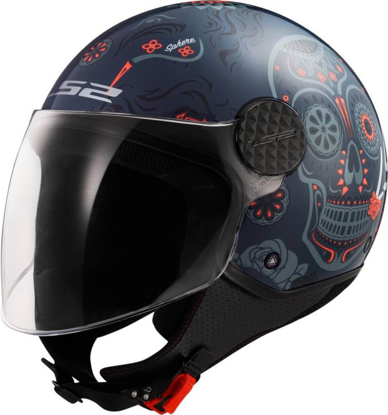 LS2, Jet-Motorradhelm SPHERE LUX II MAXCA Cobalt Orange, S von LS2