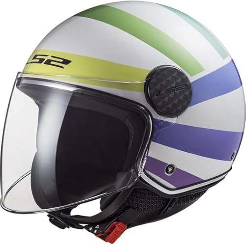 LS2, Jet-Motorradhelm SPHERE LUX II SWIRL White Rainbow, M von LS2