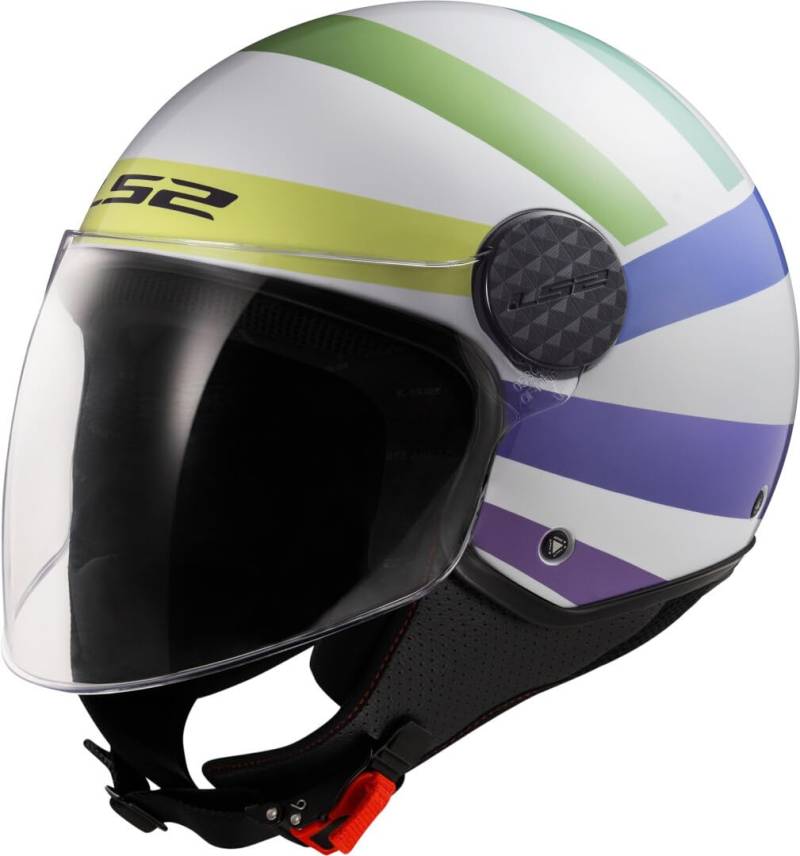 LS2, Jet-Motorradhelm SPHERE LUX II SWIRL White Rainbow, M von LS2