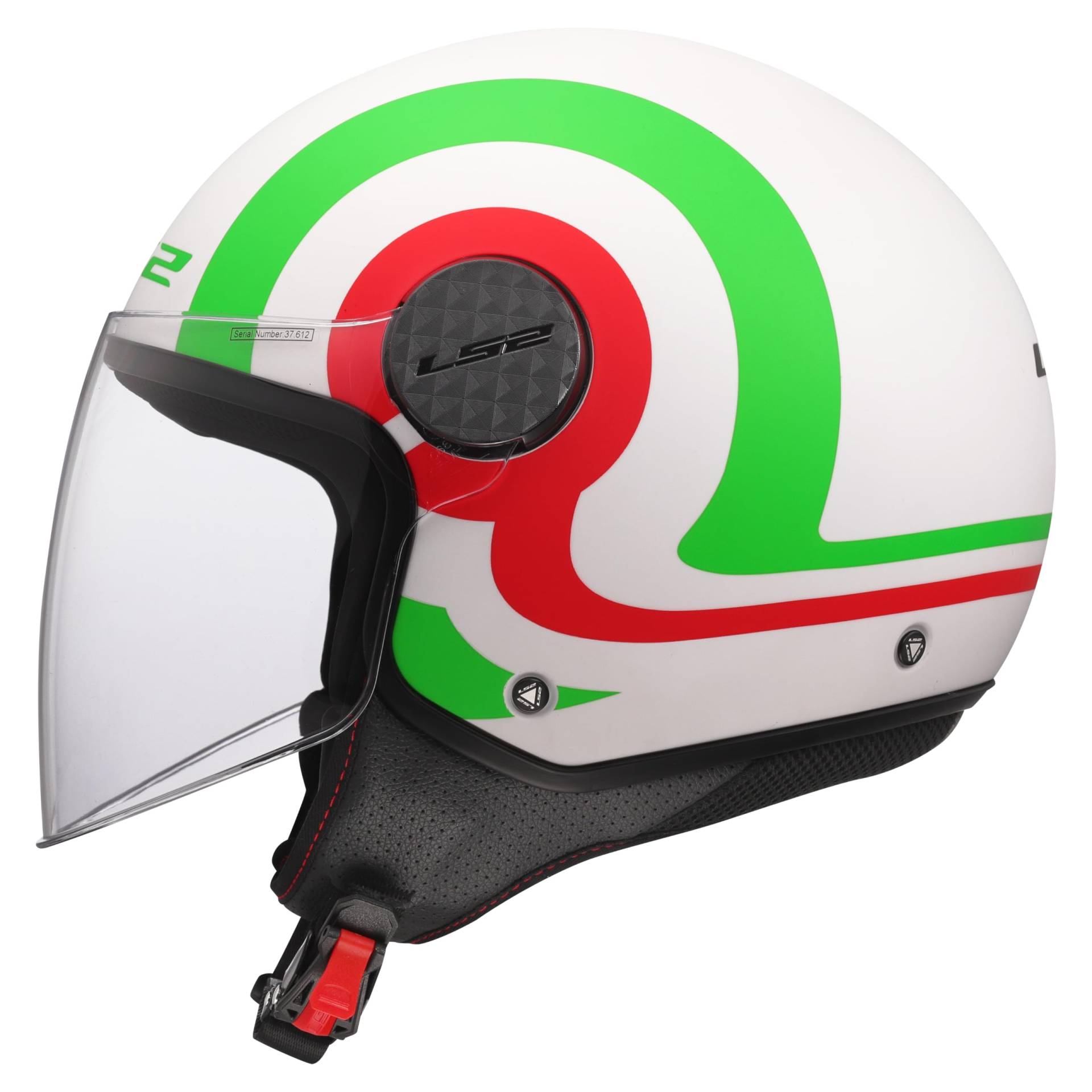 LS2, Jet-Motorradhelm SPHERE LUX II URBY White Green Red, L von LS2