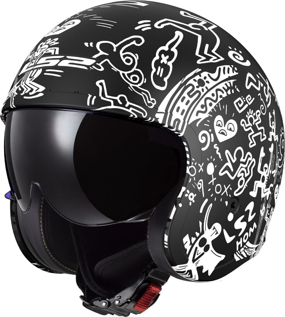 LS2, Jet-Motorradhelm SPITFIRE II TRIBAL Matt Black White, L von LS2