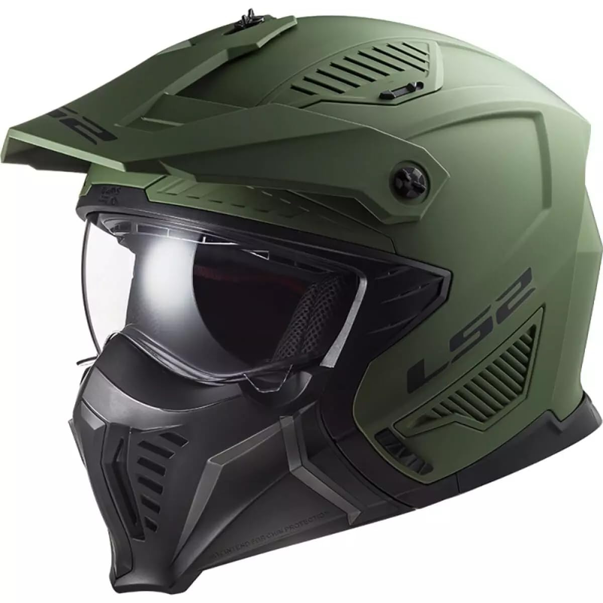 LS2, Jet/Modularhelme Motorrad DRIFTER SOLID Matt Military Green, M von LS2