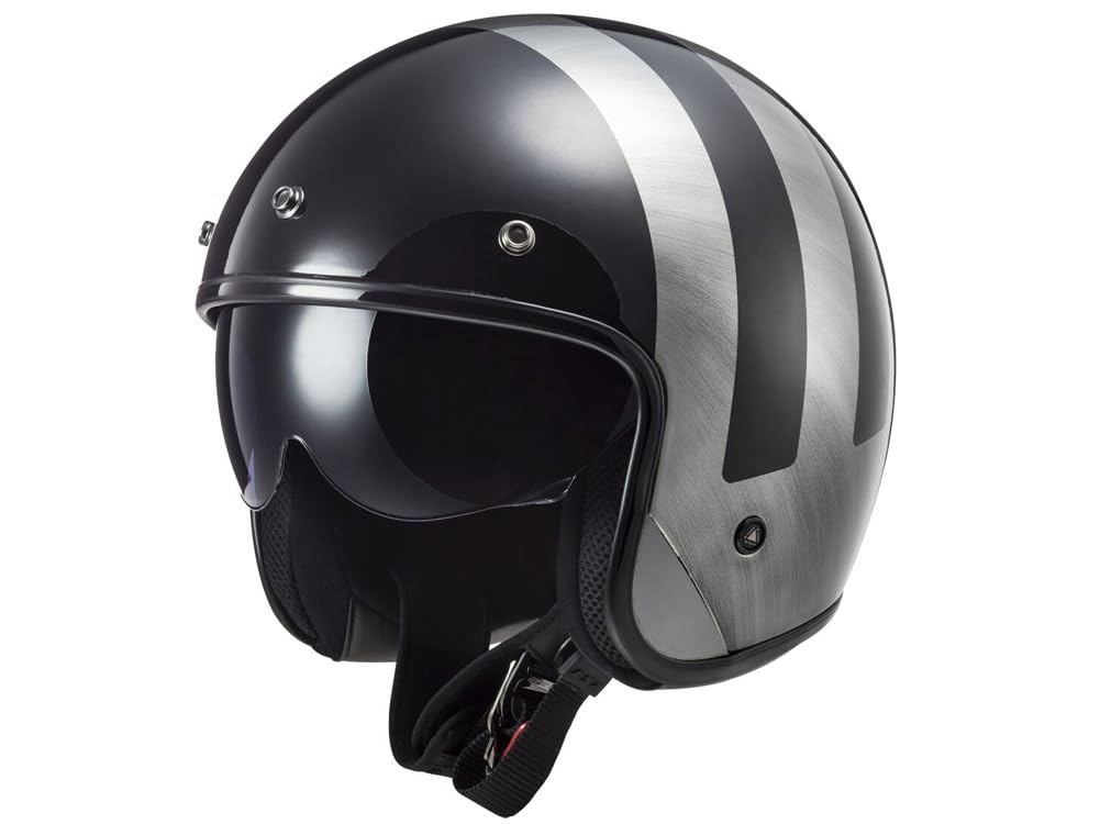 LS2, Jet-Motorradhelm BOB II LINES Gloss Black Jeans, M von LS2