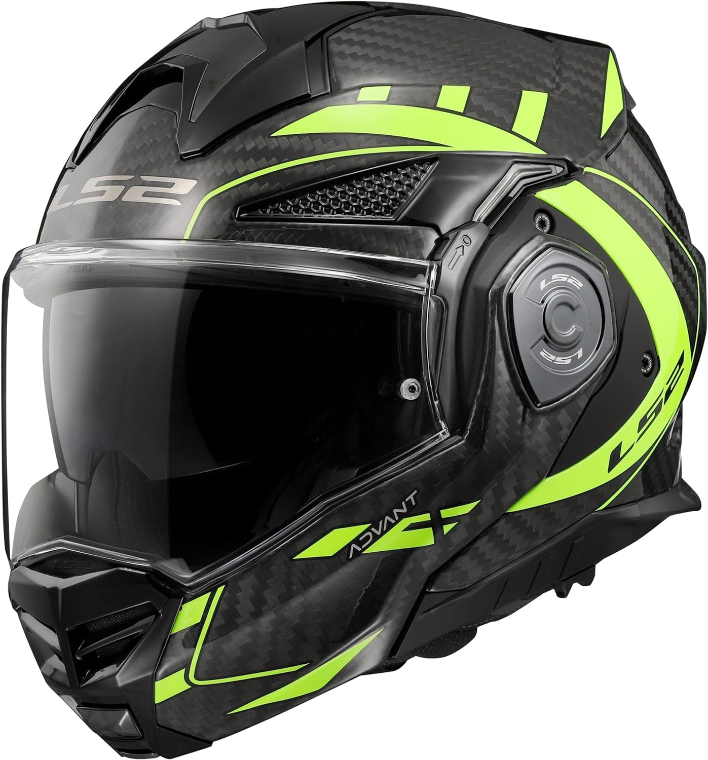 LS2, Klapphelm Motorrad ADVANT X Carbon Future Gloss H-V Yellow, XXL von LS2